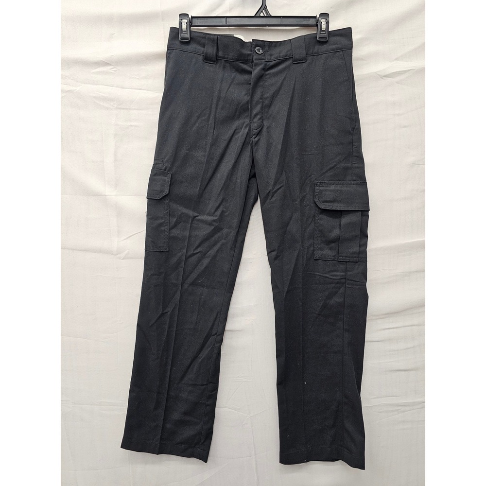 Dickies Mens Straight Leg Cargo Pants Black Cotton Blend Casual Size 34x30